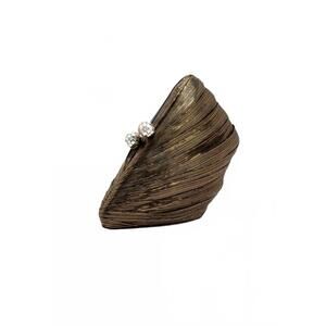 NEW EMM KUO women's saline clutch in black and gold